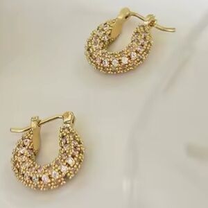 Diamond Small Gold Hoop Earrings